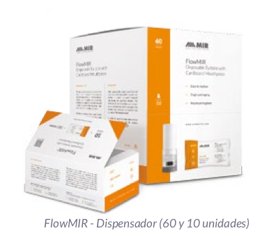 MIR Disposable turbine with mouthpiece (Box with 60 pieces), Spirometer - Medical equipment / Equipo medico - Mediventa USA