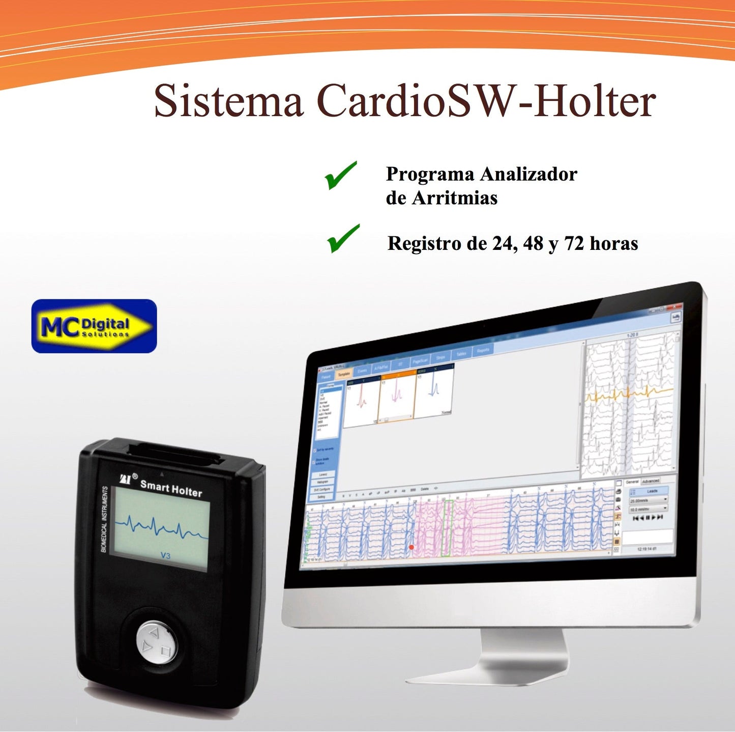 CardioSW - Holter, Interpretation Software - Medical equipment / Equipo medico - Mediventa USA